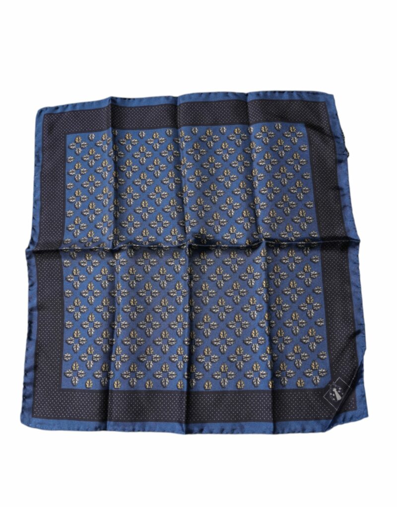 Dolce & Gabbana Blue Lady Bug Silk Square Handkerchief Scarf - Image 2