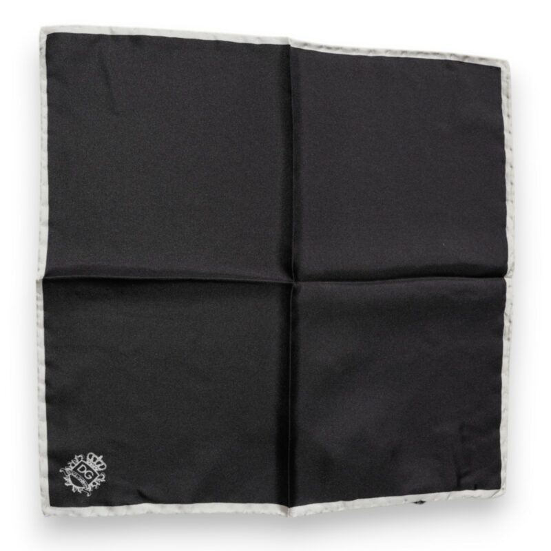Dolce & Gabbana Black Crown Logo Square Handkerchief Scarf - Image 3
