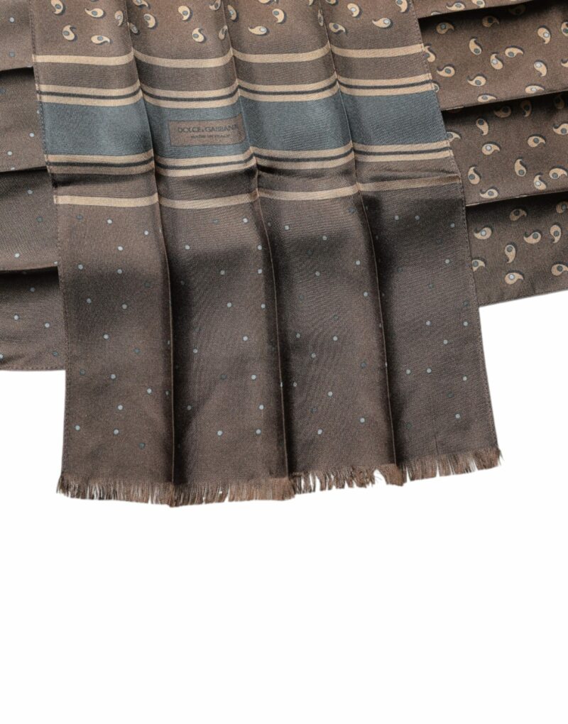 Dolce & Gabbana Brown Fantasy Silk Neck Wrap Shawl Scarf - Image 5