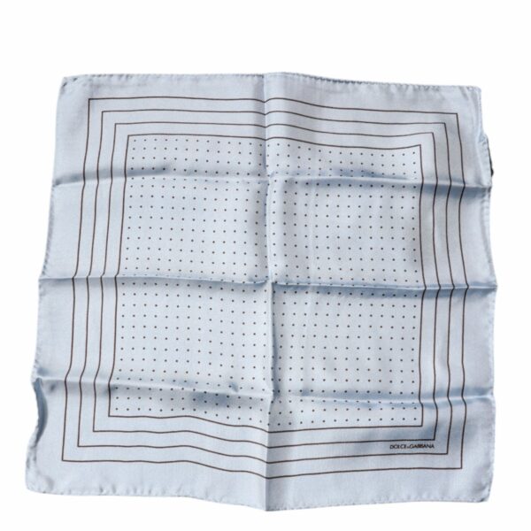 Dolce & Gabbana Sky Blue Polka Dots Square Handkerchief Scarf