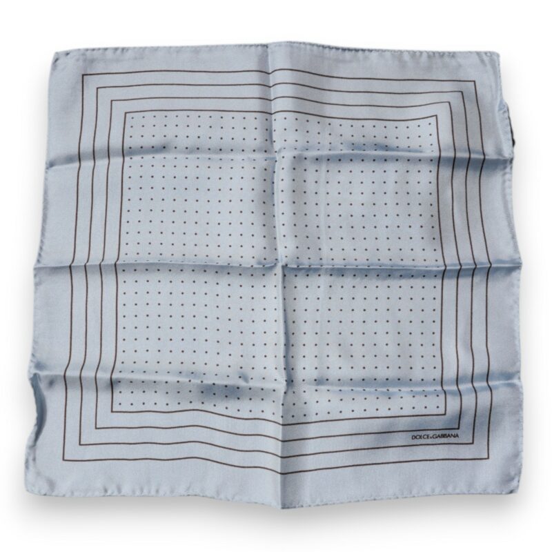 Dolce & Gabbana Sky Blue Polka Dots Square Handkerchief Scarf - Image 3