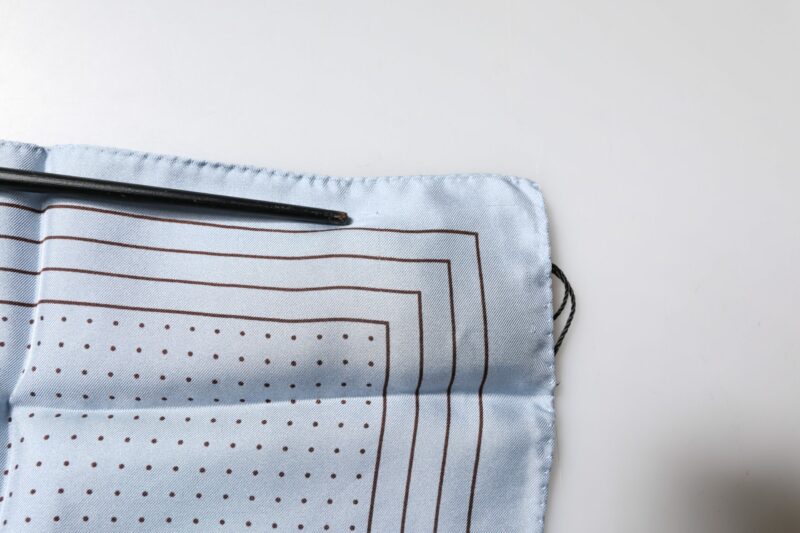 Dolce & Gabbana Sky Blue Polka Dots Square Handkerchief Scarf - Image 6