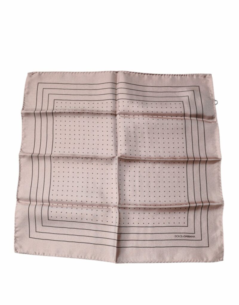 Dolce & Gabbana Pink Polka Dots Square Handkerchief Scarf - Image 2