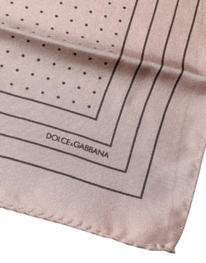 Dolce & Gabbana Pink Polka Dots Square Handkerchief Scarf - Image 3
