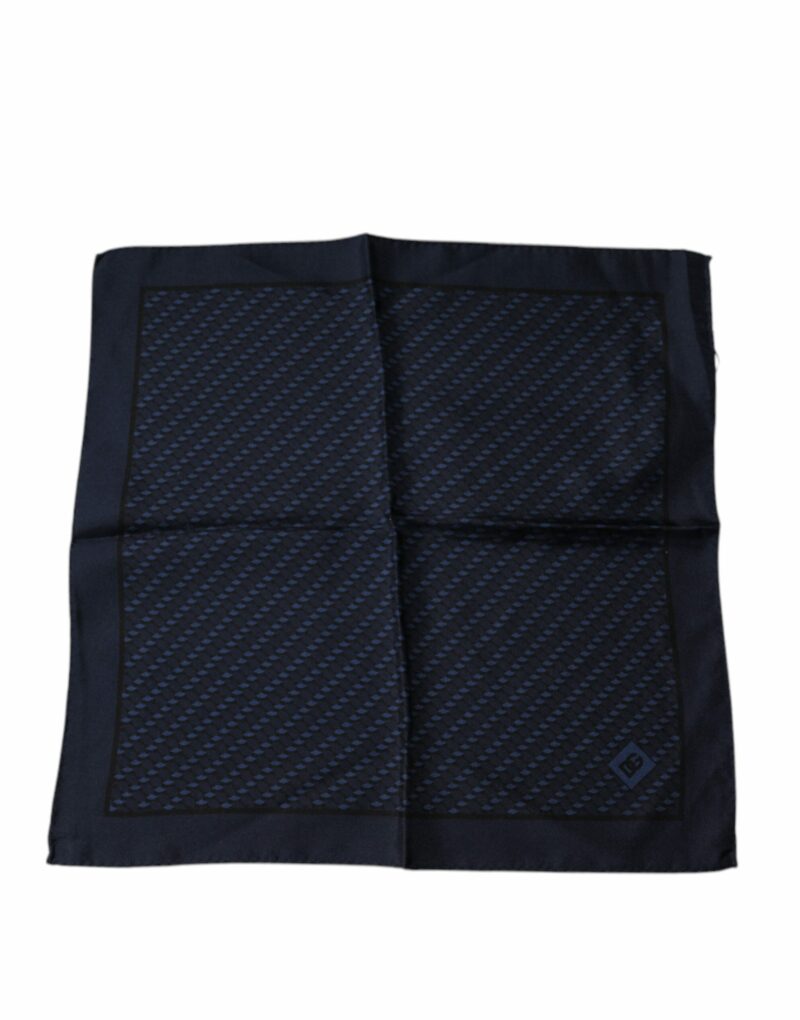 Dolce & Gabbana Dark Blue Fantasy Square Handkerchief Scarf - Image 3