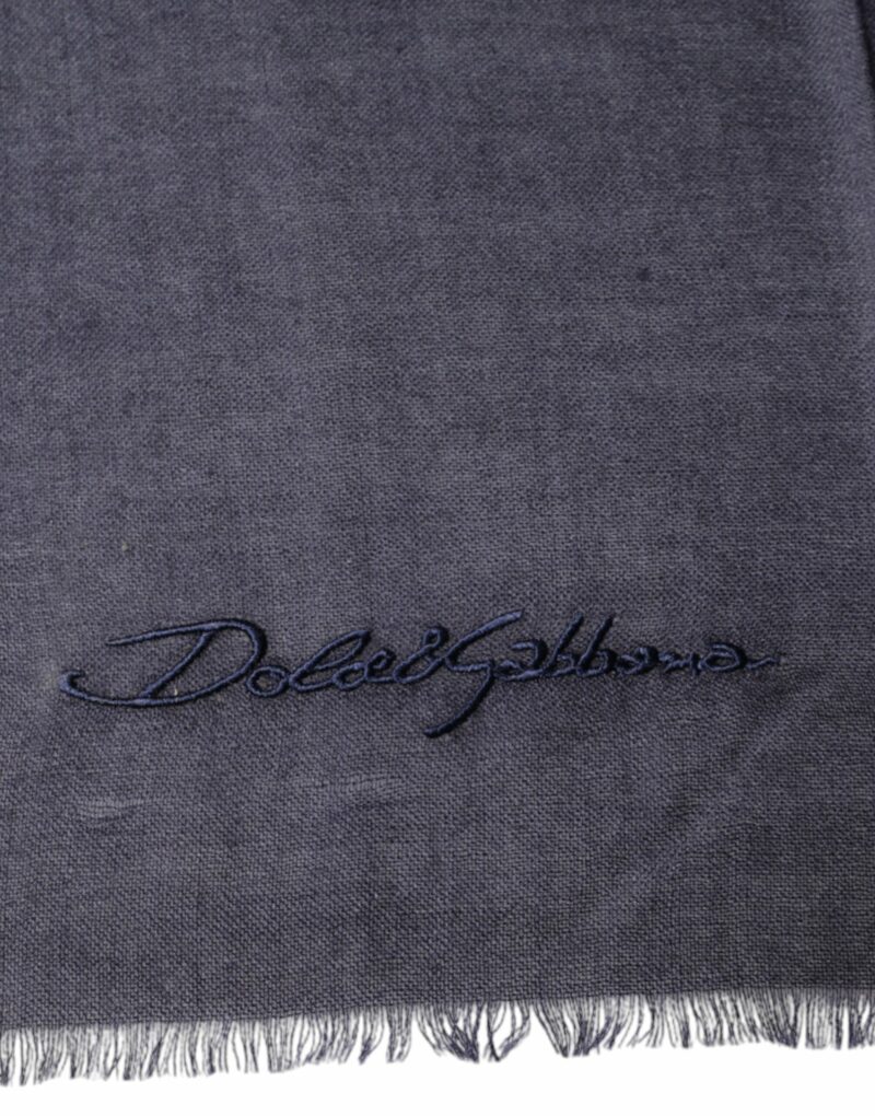 Dolce & Gabbana Black Cashmere Foulard Neck Wrap Shawl Scarf - Image 4