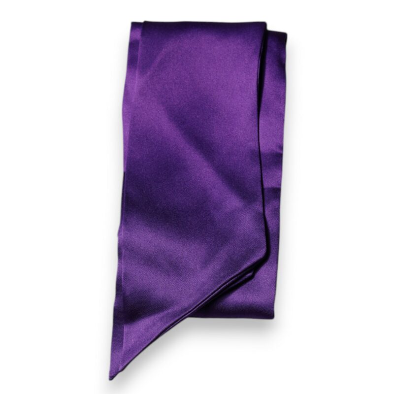 Dolce & Gabbana Purple Satin Silk Skinny Neck Foulard Scarf - Image 3