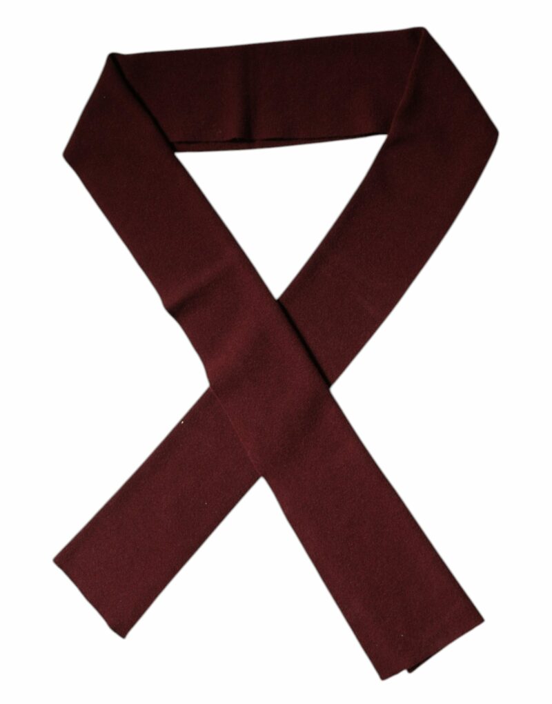 Dolce & Gabbana Maroon Cashmere Skinny Neck Wrap Scarf - Image 4