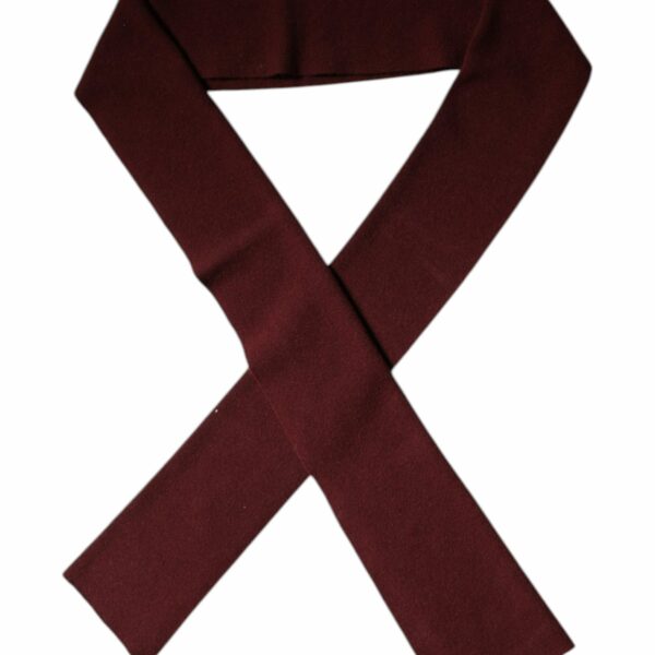 Dolce & Gabbana Maroon Cashmere Skinny Neck Wrap Scarf