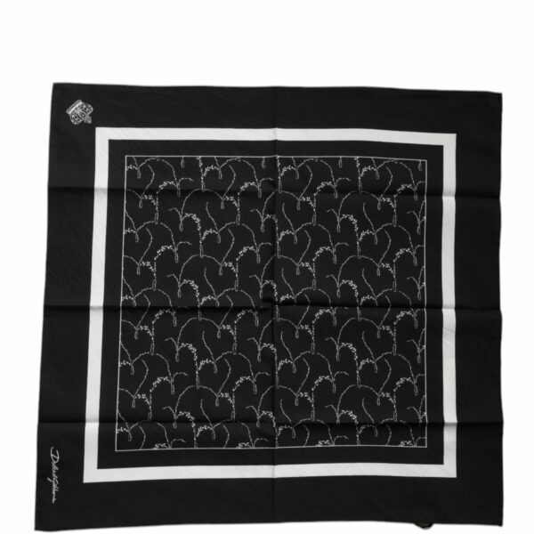 Dolce & Gabbana Black Patterned Cotton Handkerchief Scarf