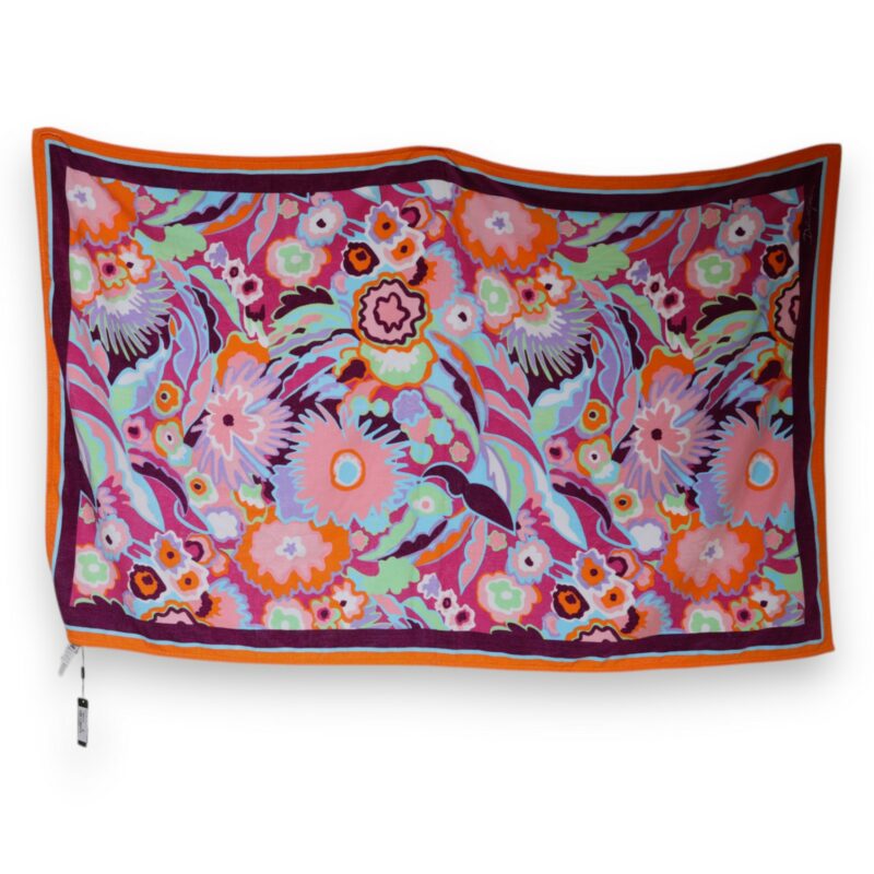 Dolce & Gabbana Multicolor Floral Print Cotton Beach Towel - Image 5