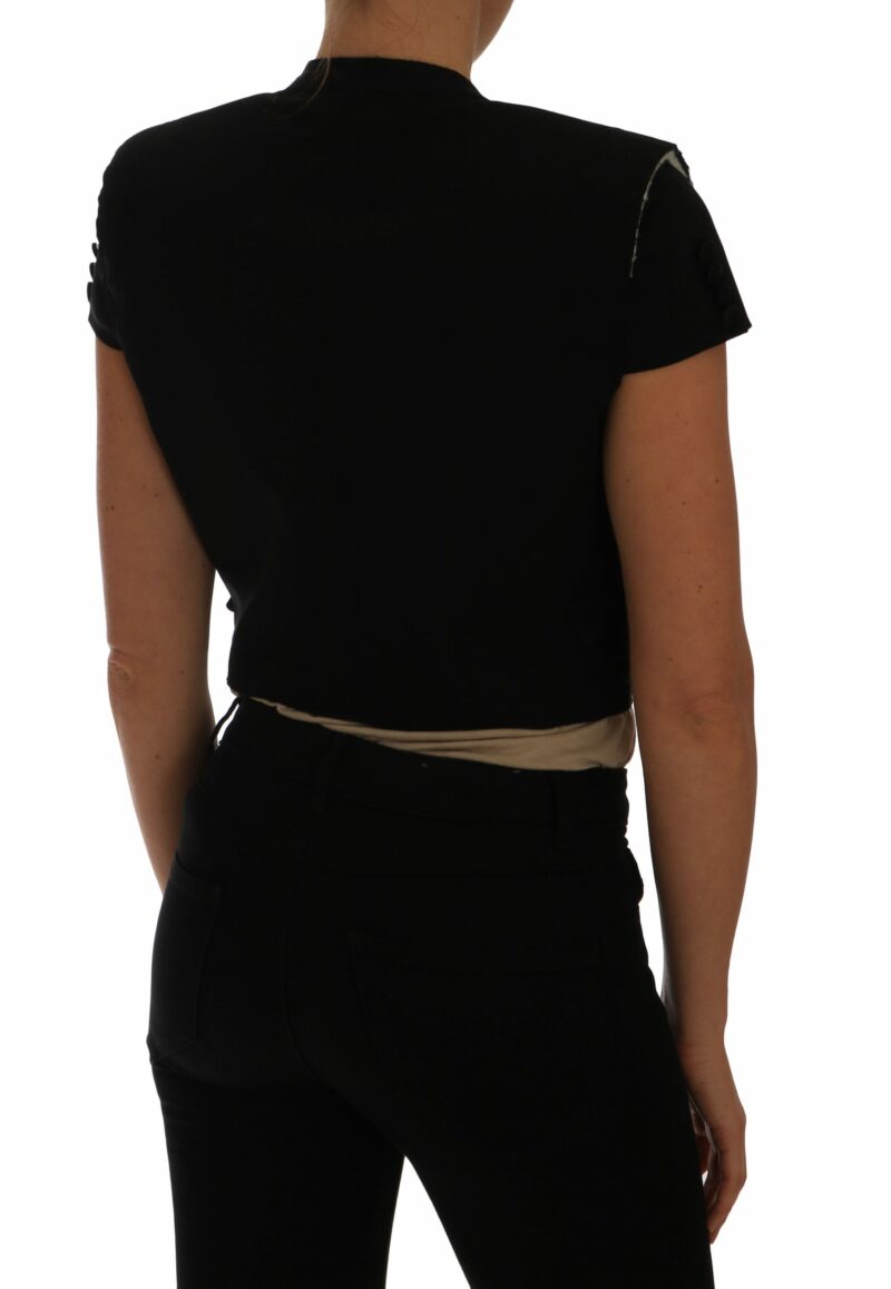 Dolce & Gabbana Chic Black Cropped Blazer Coat - Image 2