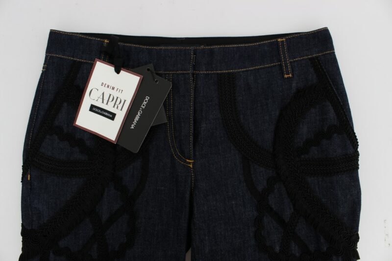 Dolce & Gabbana Embroidered Capri Jeans for Elegant Styling - Image 5