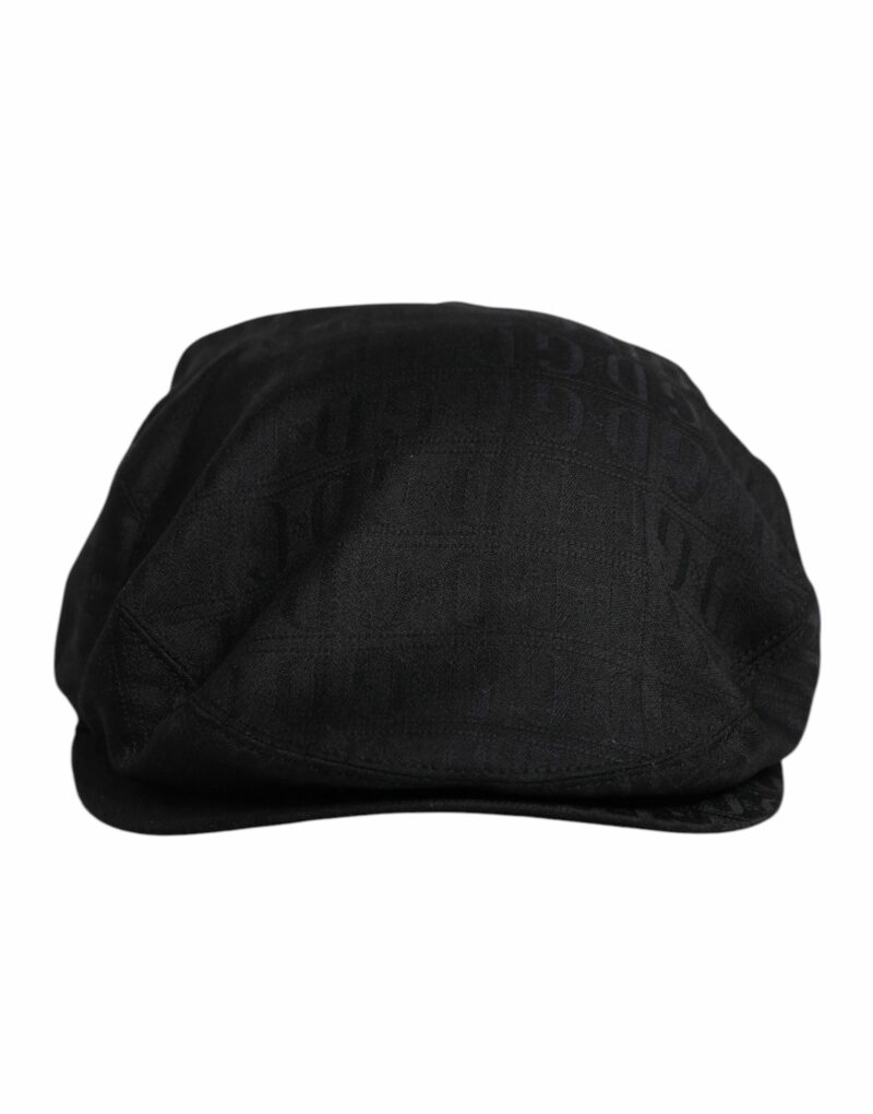 Dolce & Gabbana Black Wool Newsboy Capello Cabbie Hat - Image 2