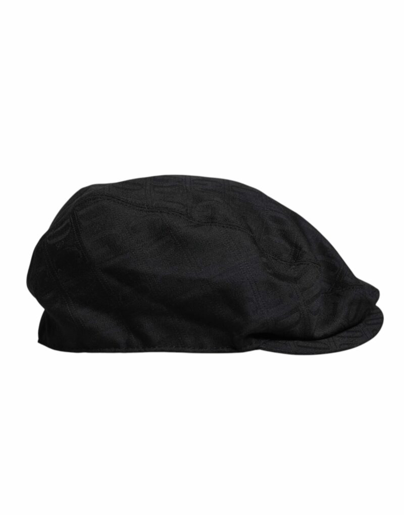 Dolce & Gabbana Black Wool Newsboy Capello Cabbie Hat - Image 3