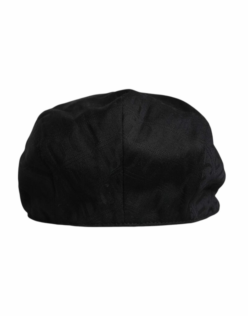 Dolce & Gabbana Black Wool Newsboy Capello Cabbie Hat - Image 4
