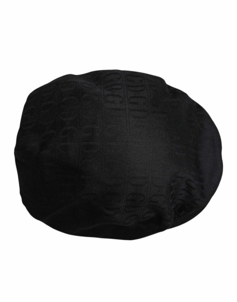Dolce & Gabbana Black Wool Newsboy Capello Cabbie Hat - Image 5