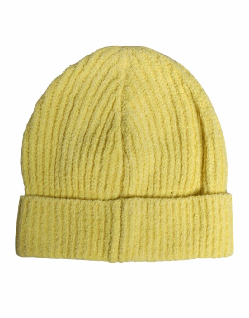 Dolce & Gabbana Yellow Cotton Knitted Winter Beanie Hat - Image 2