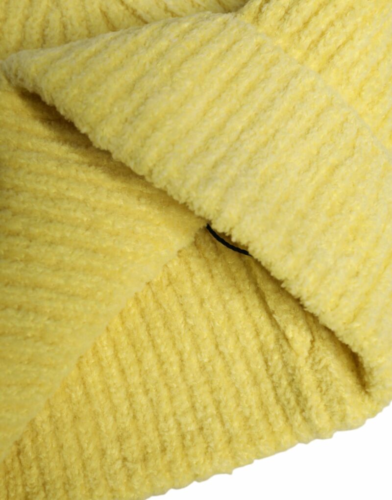 Dolce & Gabbana Yellow Cotton Knitted Winter Beanie Hat - Image 4