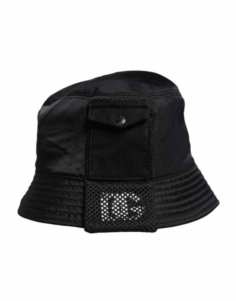 Dolce & Gabbana Black Cotton Stretch Bucket Hat - Image 2