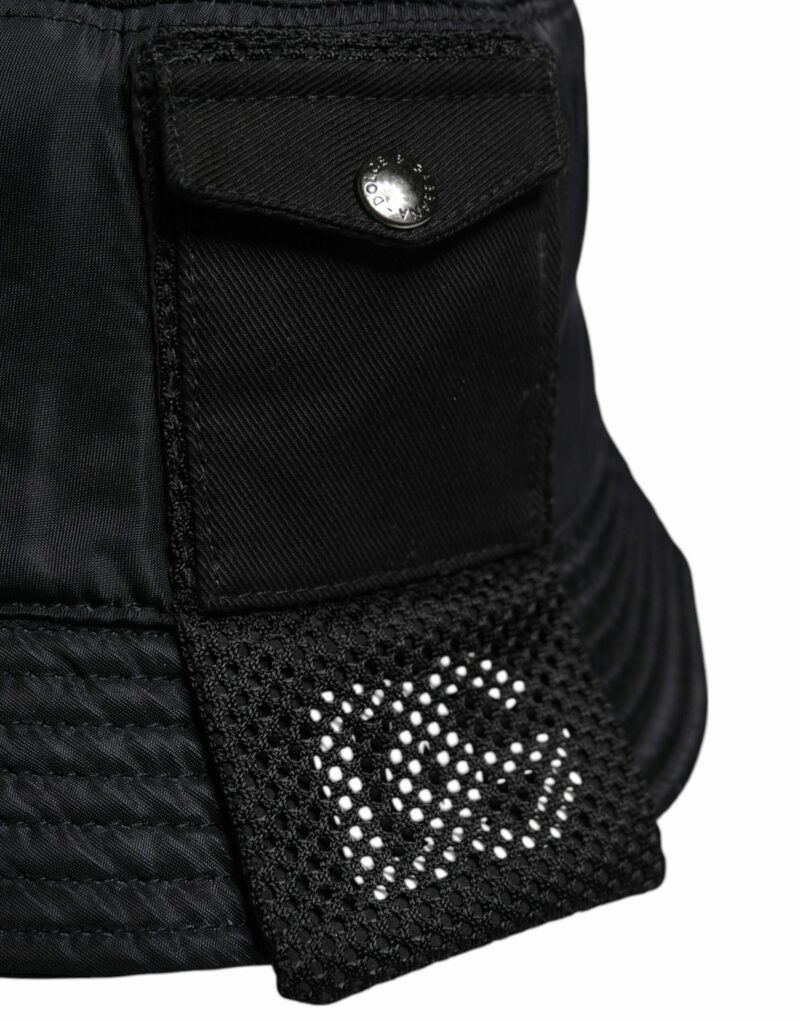 Dolce & Gabbana Black Cotton Stretch Bucket Hat - Image 4