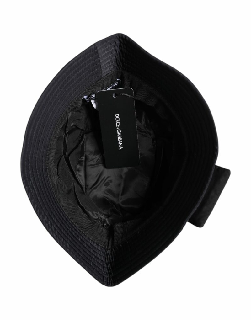 Dolce & Gabbana Black Cotton Stretch Bucket Hat - Image 6
