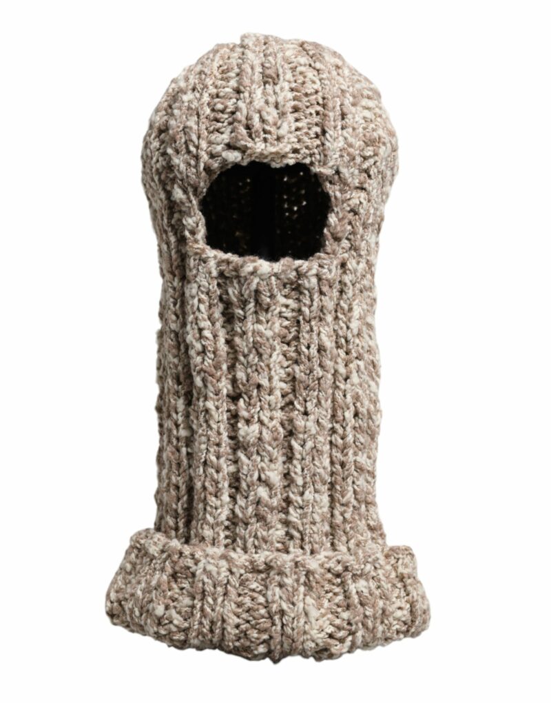 Dolce & Gabbana Beige Wool Knitted Ski Mask Balaclava Hat - Image 5