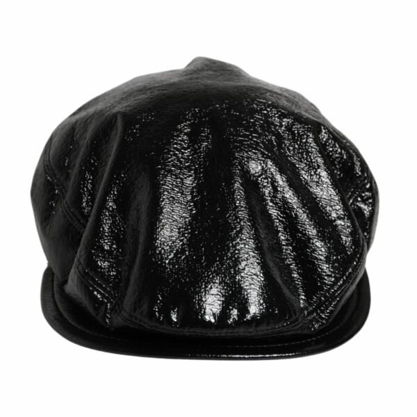 Dolce & Gabbana Black Glossy Cotton Newsboy Hat
