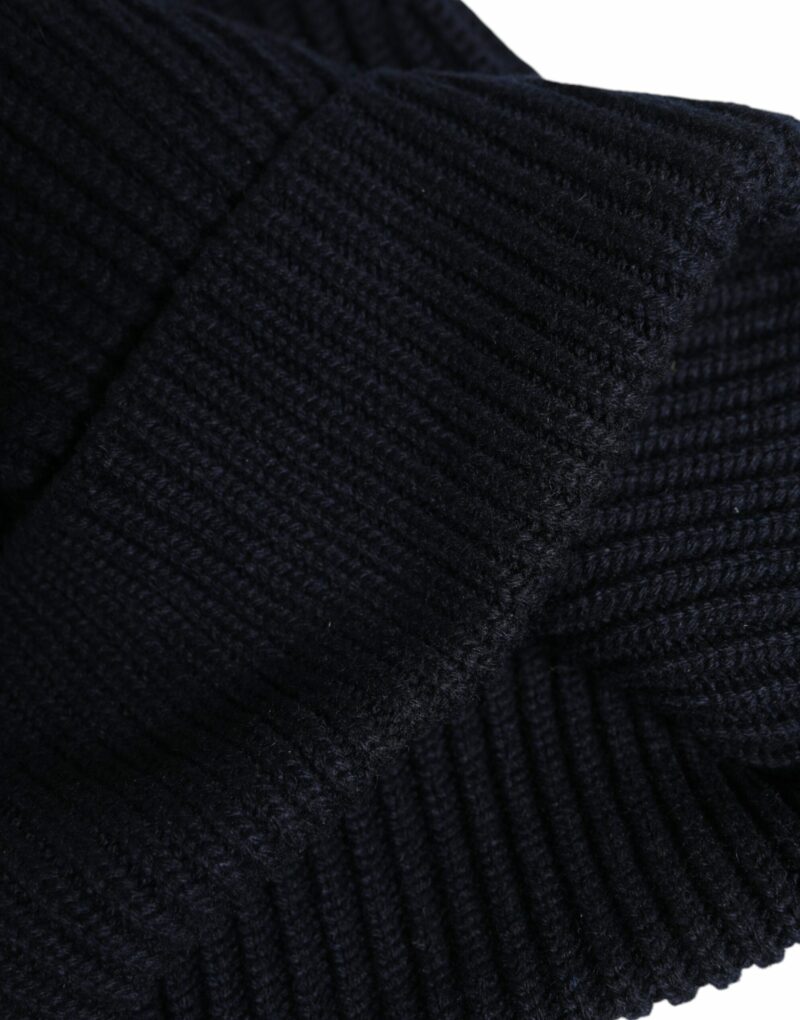 Dolce & Gabbana Black Cashmere Knitted Winter Beanie Hat - Image 4