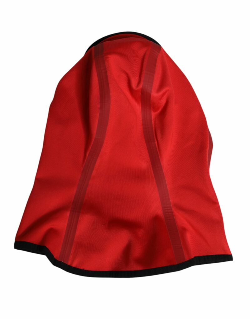 Dolce & Gabbana Red Logo Polyester Wide Brim Balaclava Hat - Image 3