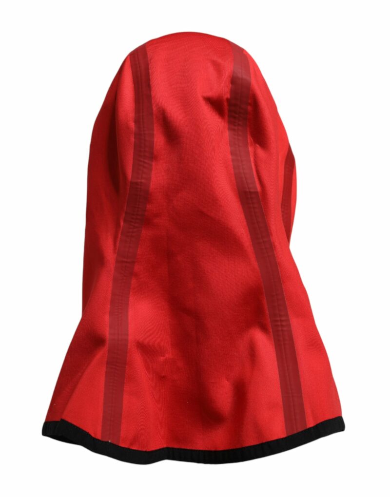 Dolce & Gabbana Red Logo Polyester Wide Brim Balaclava Hat - Image 6