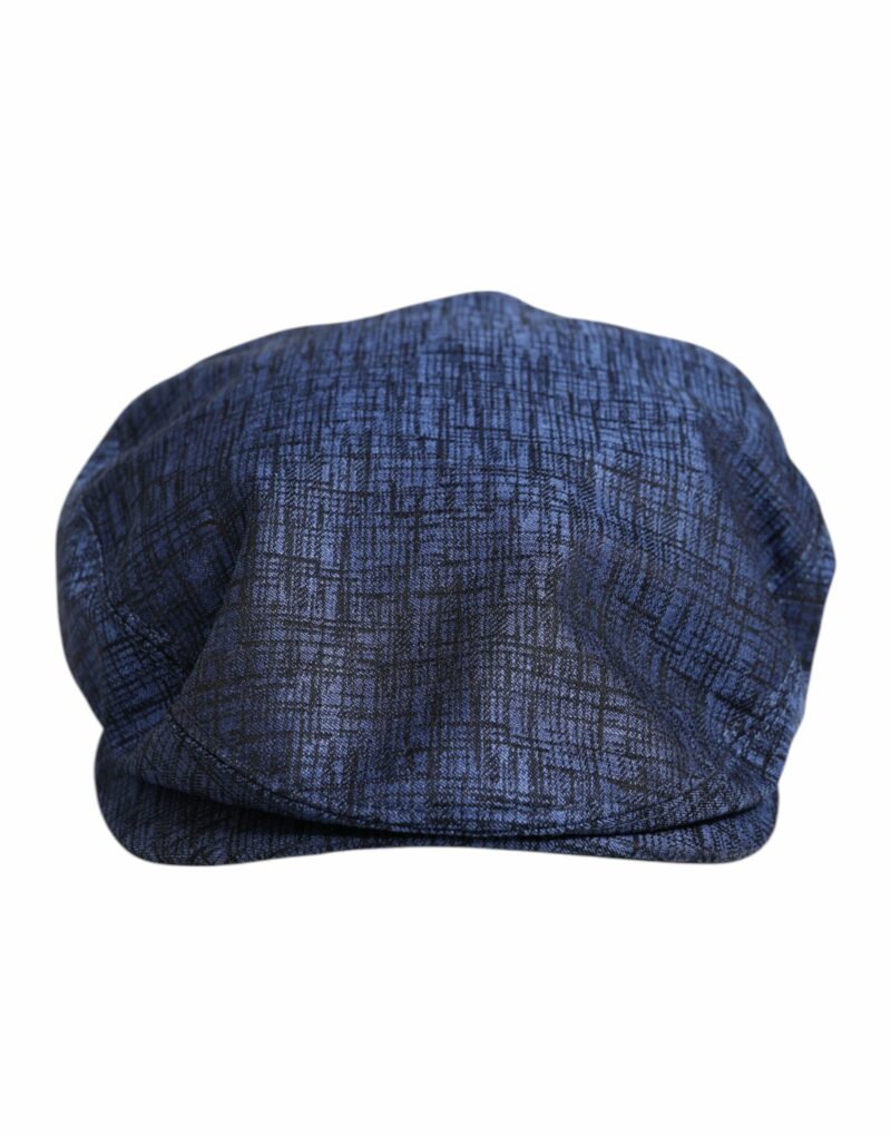 Dolce & Gabbana Blue Cotton Stretch Newsboy Hat - Image 2
