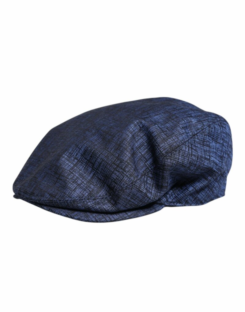 Dolce & Gabbana Blue Cotton Stretch Newsboy Hat - Image 3