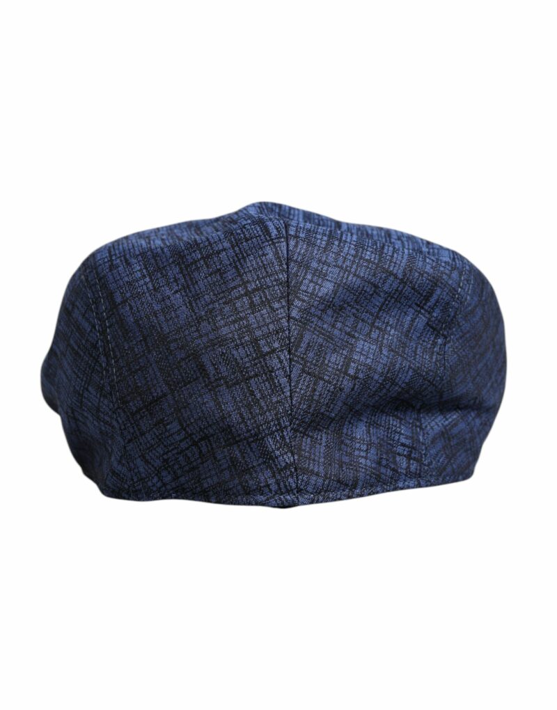 Dolce & Gabbana Blue Cotton Stretch Newsboy Hat - Image 4