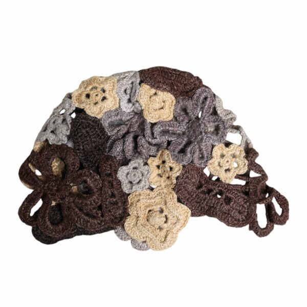 Dolce & Gabbana Multicolor Floral Silk Crochet Beanie Hat