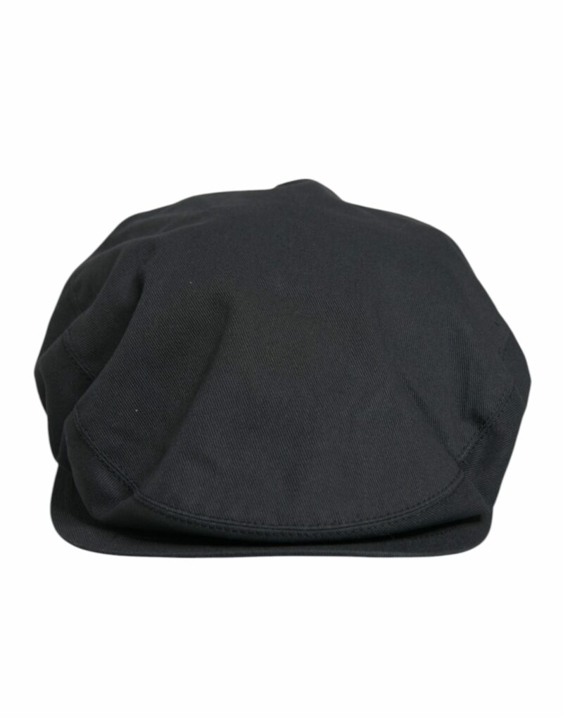 Dolce & Gabbana Black Cotton Newsboy Capello Cabbie Hat - Image 2