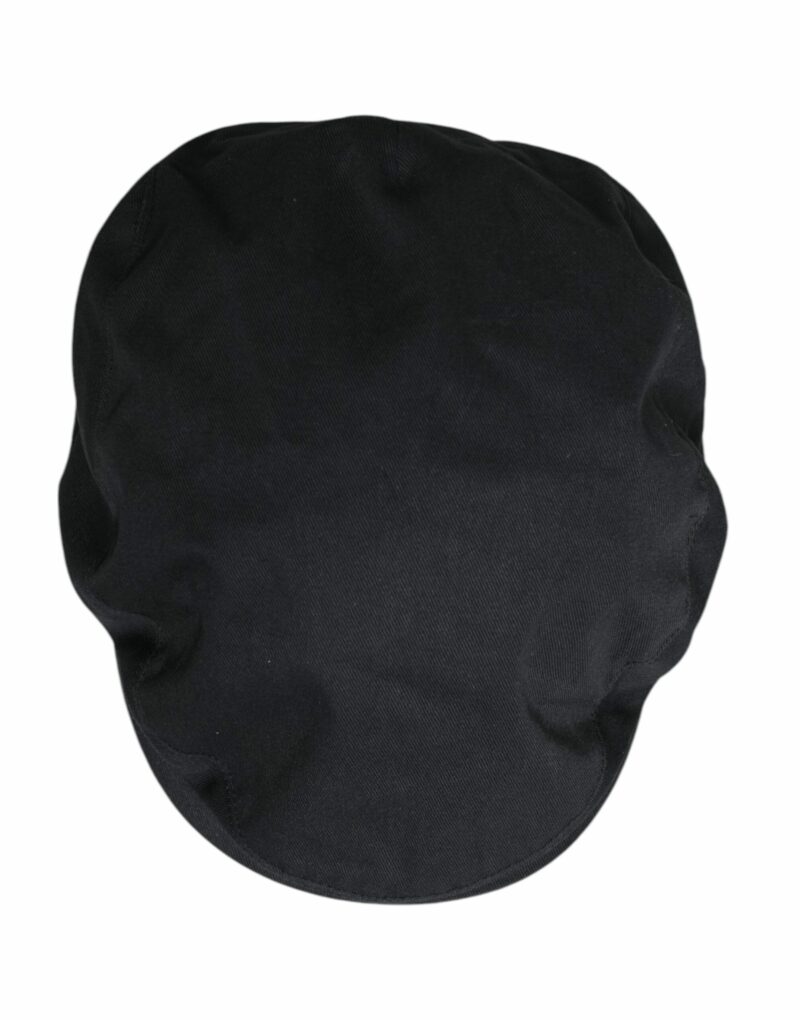 Dolce & Gabbana Black Cotton Newsboy Capello Cabbie Hat - Image 5