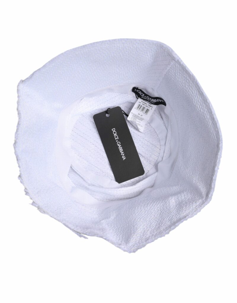 Dolce & Gabbana White Polyester Wide Brim Bucket Hat - Image 5