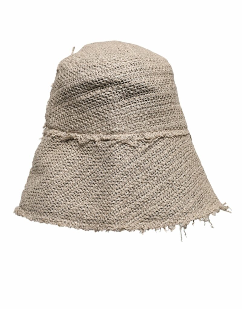 Dolce & Gabbana Beige Linen Wide Brim Bucket Hat - Image 3