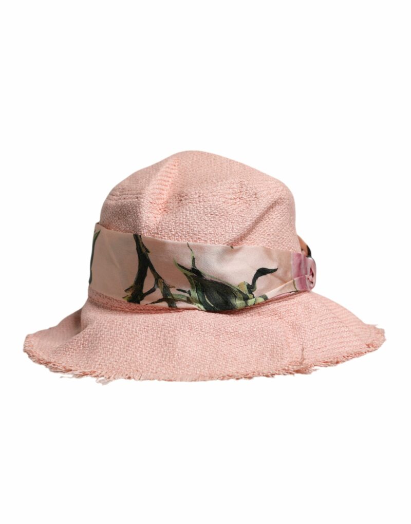 Dolce & Gabbana Pink Cotton Wide Brim Bucket Hat - Image 2