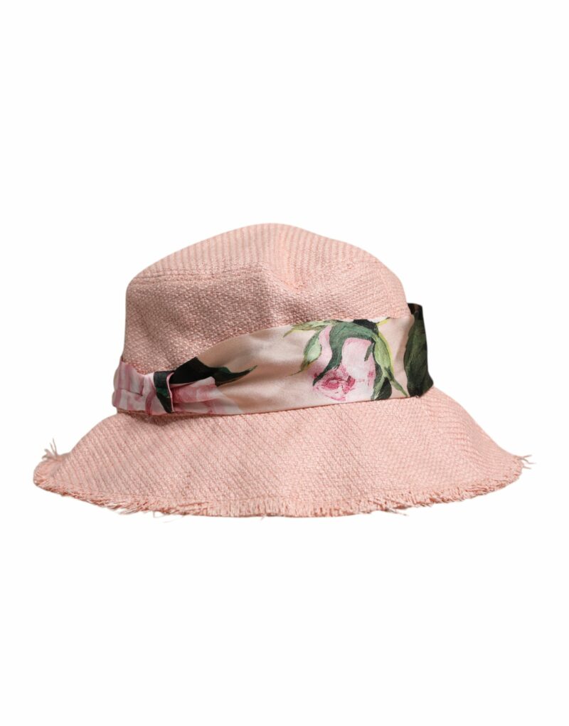 Dolce & Gabbana Pink Cotton Wide Brim Bucket Hat - Image 3