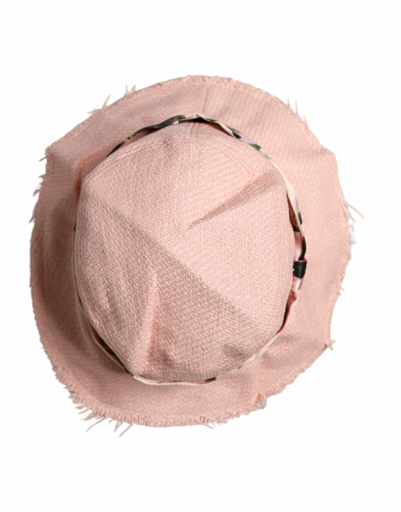 Dolce & Gabbana Pink Cotton Wide Brim Bucket Hat - Image 5