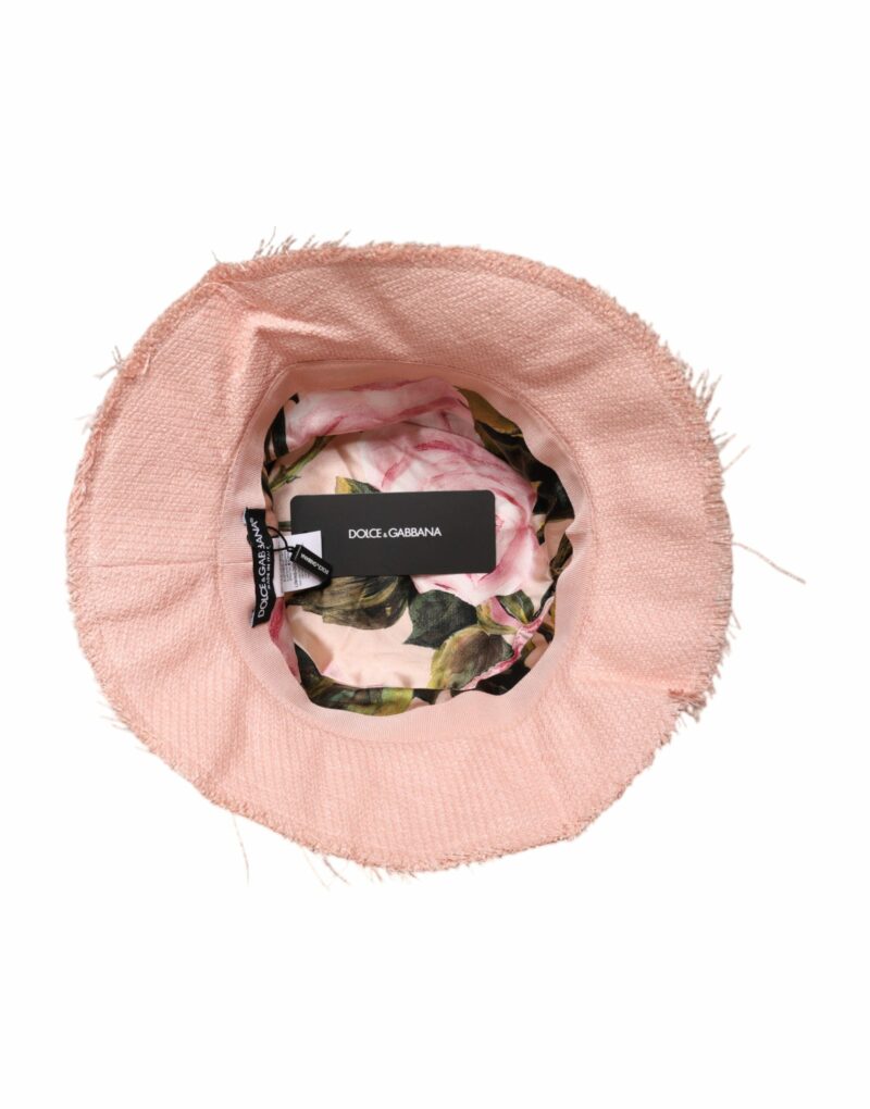 Dolce & Gabbana Pink Cotton Wide Brim Bucket Hat - Image 7