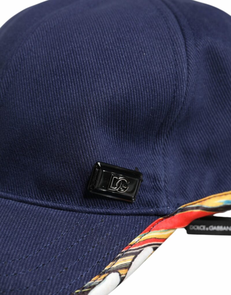 Dolce & Gabbana Blue Cotton 6 Panels Baseball Cap - Image 5