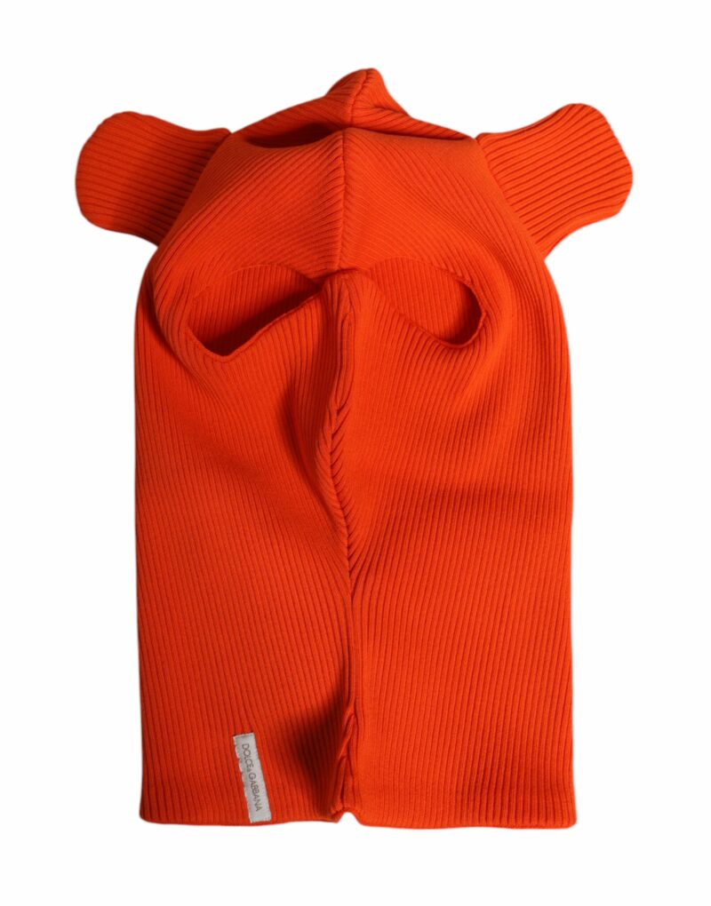Dolce & Gabbana Orange Cotton Whole Head Wrap Balaclava Hat - Image 4