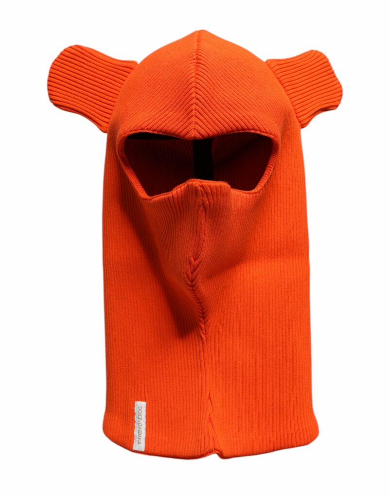 Dolce & Gabbana Orange Cotton Whole Head Wrap Balaclava Hat - Image 5