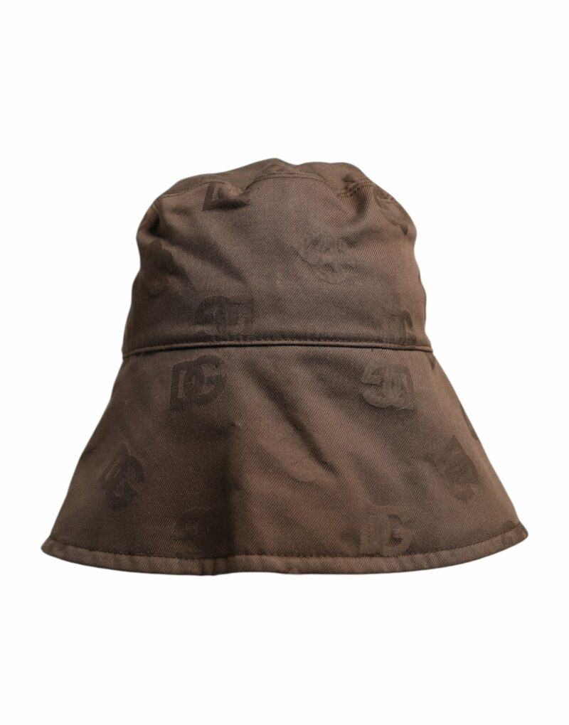 Dolce & Gabbana Brown Logo Monogram Cotton Bucket Cap - Image 2