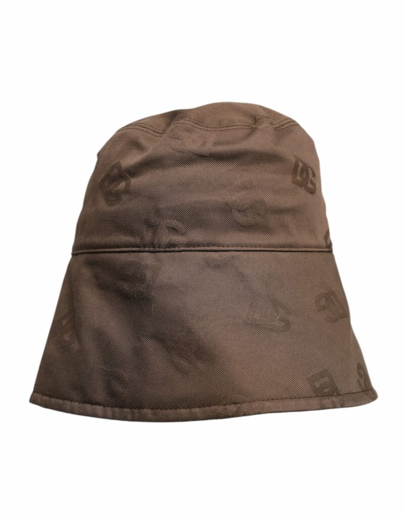 Dolce & Gabbana Brown Logo Monogram Cotton Bucket Cap - Image 3