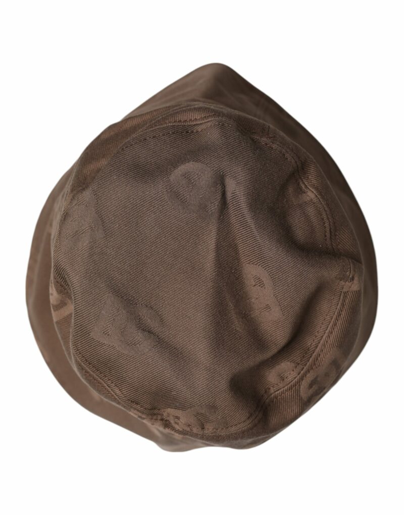 Dolce & Gabbana Brown Logo Monogram Cotton Bucket Cap - Image 4