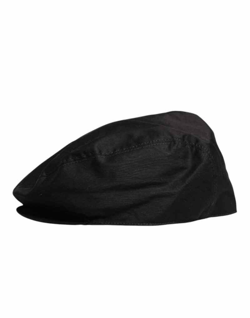 Dolce & Gabbana Black Cotton Newsboy Capello Cabbie Hat - Image 3